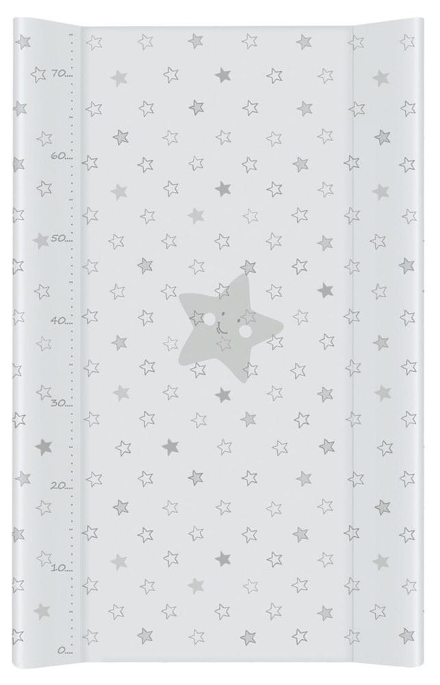 Ceba Baby Podložka prebaľovacia 2-hranná s pevnou doskou (50x80) Comfort Hviezdy svetlo sivá